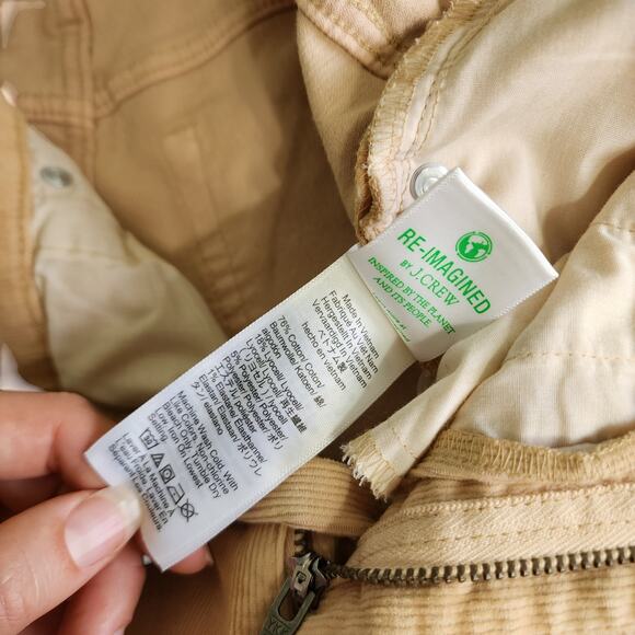 J Crew Womens High Rise Slim Demi Boot Pant in Corduroy Size 28 Tan Ankle Crop - Picture 8 of 13